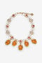 RC Collier Avec Perles Et Pierres Effet Ambre Or VKG014-AM081
