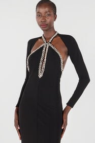 RC Long dress with crystals Black UKR124-JE034