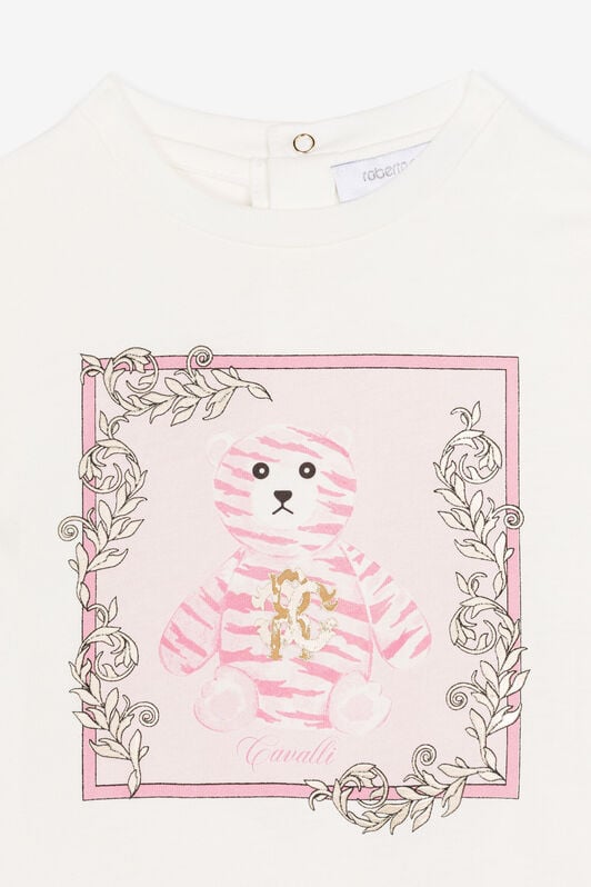 JU Teddy Bear-Print Cotton T-Shirt JU Teddy Bear-Print Cotton T-Shirt White RJT607-JD001