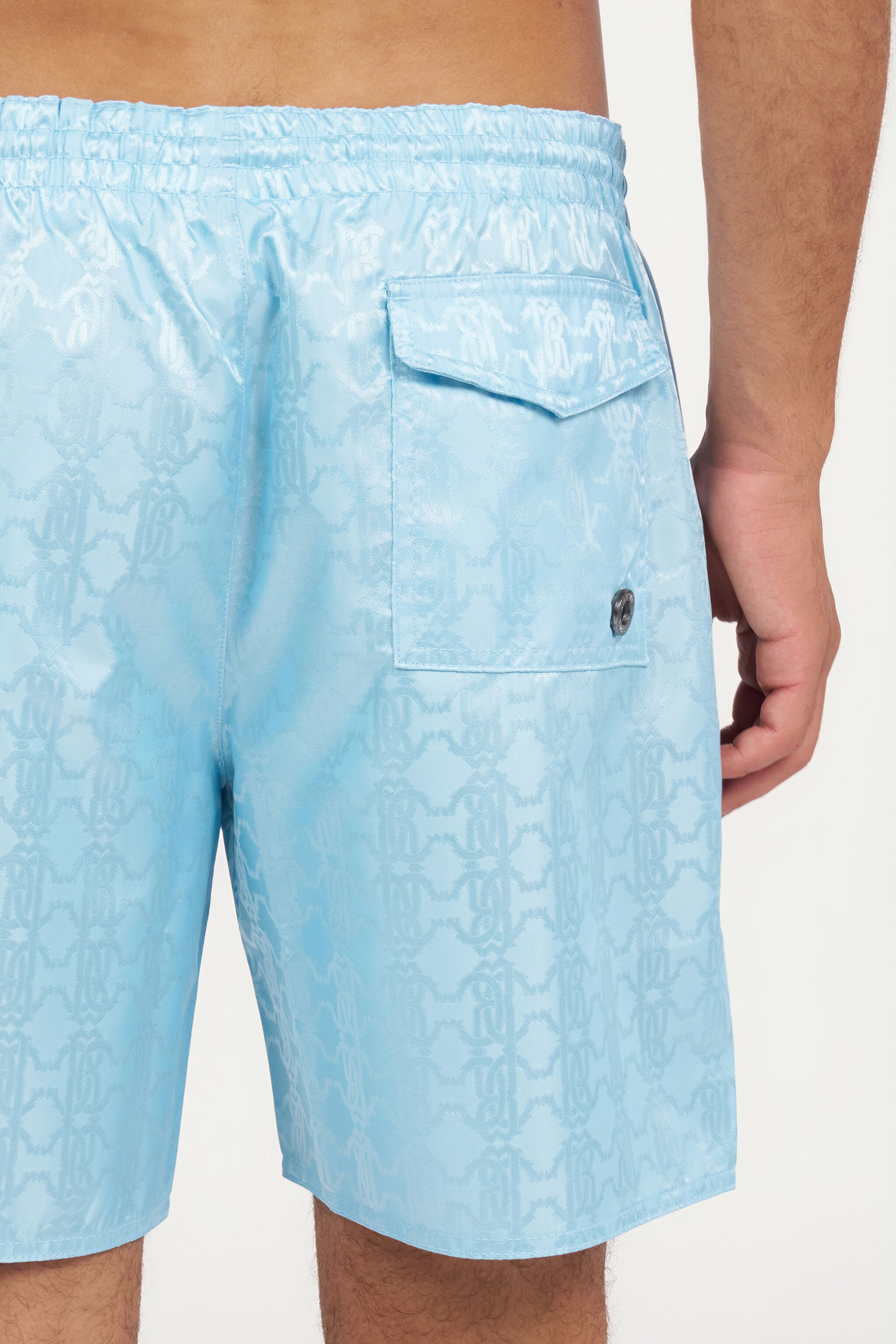 RC Pantaloncini Mare Stampa Monogram RC LIGHT BLUE QOH00A-DJ005