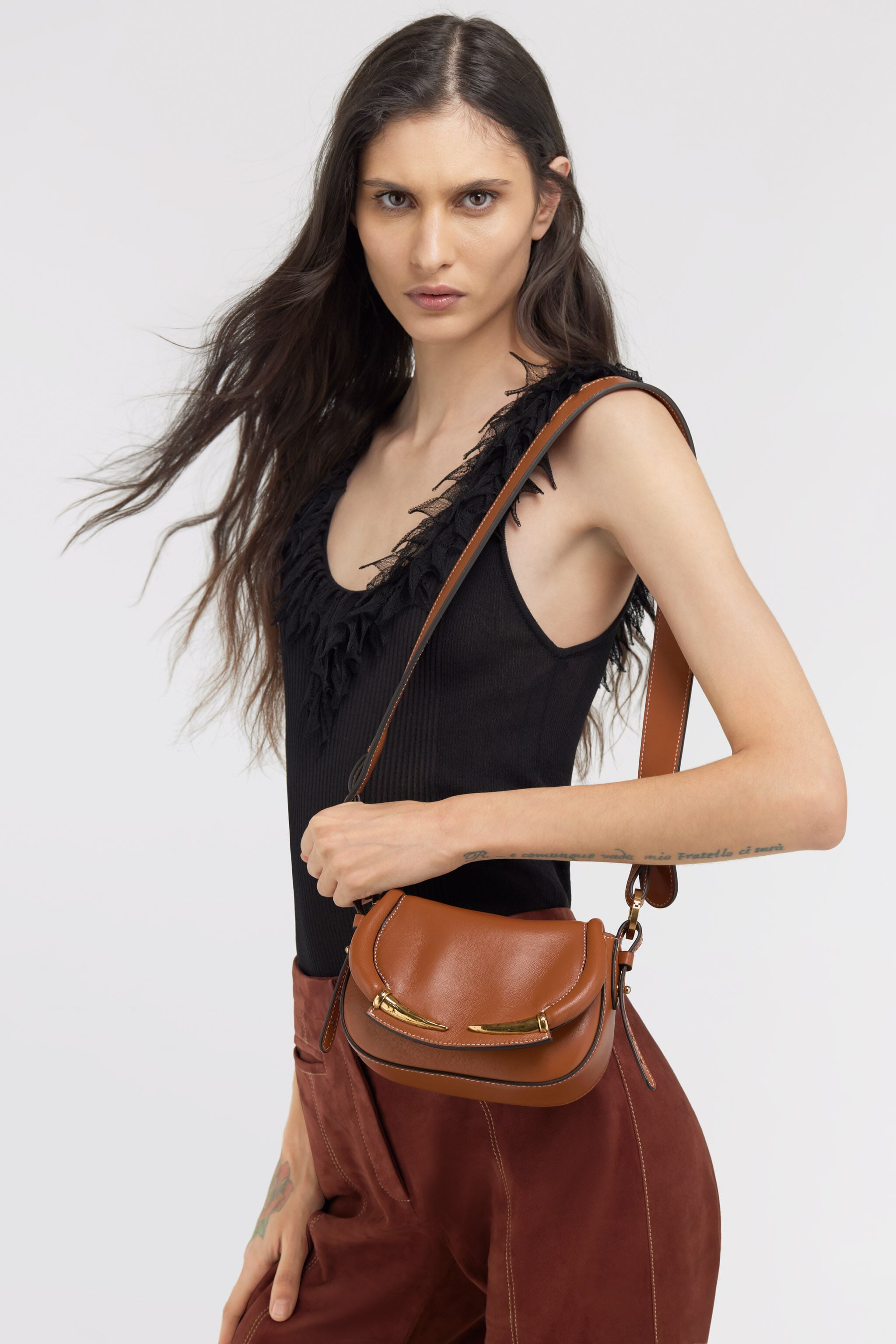 RC Fang Bang Shoulder Bag Brown SWB007-PZ078