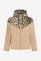 CL Hooded Bomber Jacket in Leopard Print Gold/Natural RXT40J-SB001