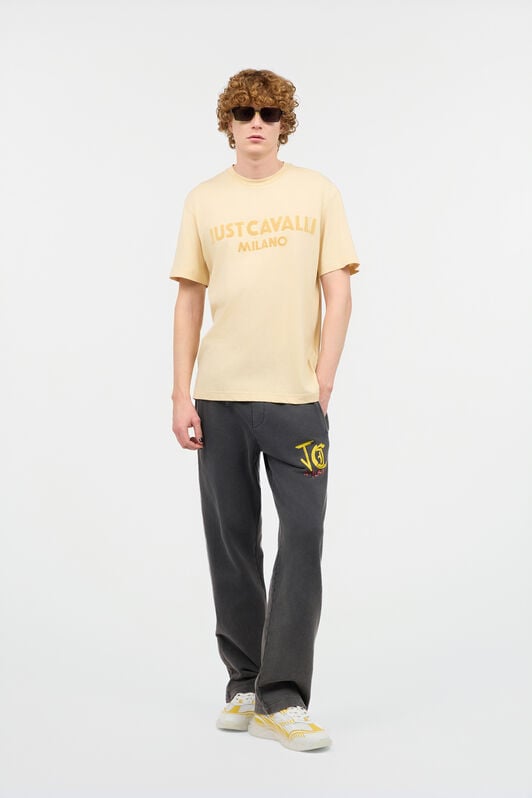 JC T-Shirt Mit Beflocktem Logo JC T-Shirt Mit Beflocktem Logo Hellbraun UFT058-UF078