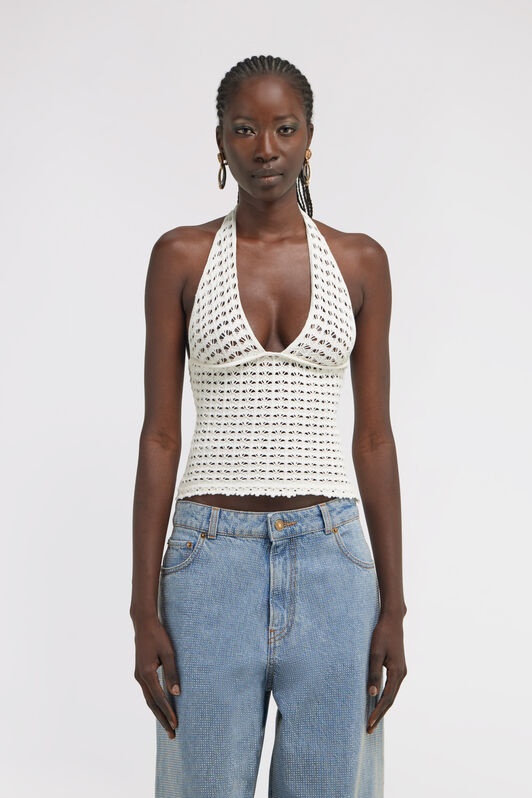RC Crochet Halter Top RC Crochet Halter Top White TKM600-MI011