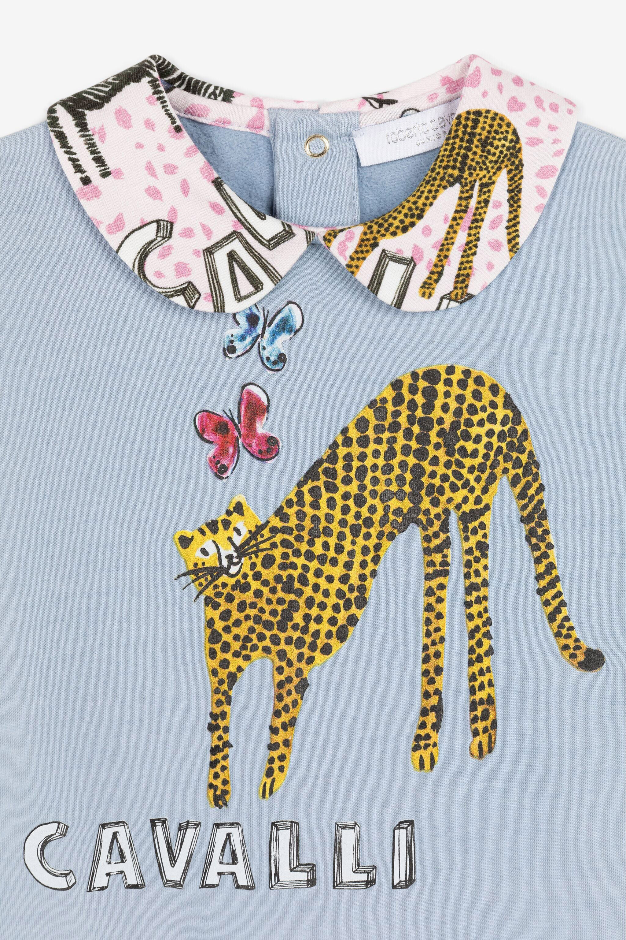 JU Logo And Wildlife-Print Sweatshirt JU Logo And Wildlife-Print Sweatshirt Light blue PJT956-CF050