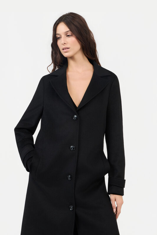 RC Black Coat With Leopard Print Lining BLACK TOT50A-GA012