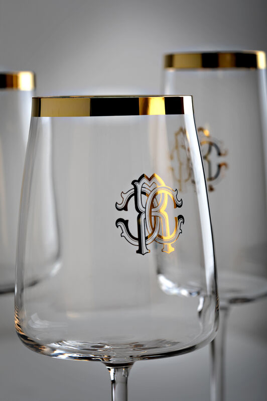 HO Monogram Gold 2 Water Goblets Set HO Monogram Gold 2 Water Goblets Set Gold RALA02-IA007