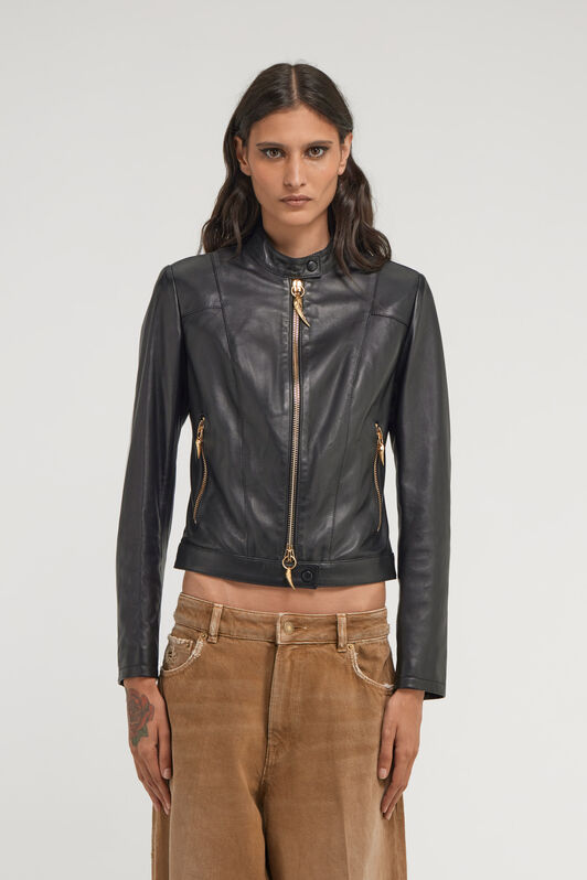 RC Leather biker jacket Black SKP400-PN504