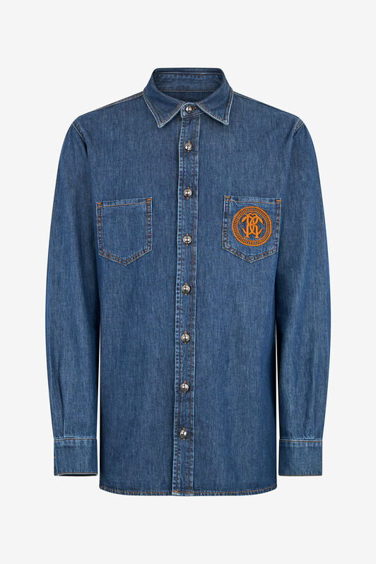 RC Denim Shirt with Monogram RC DARK BLUE QOJ70C-DLO04