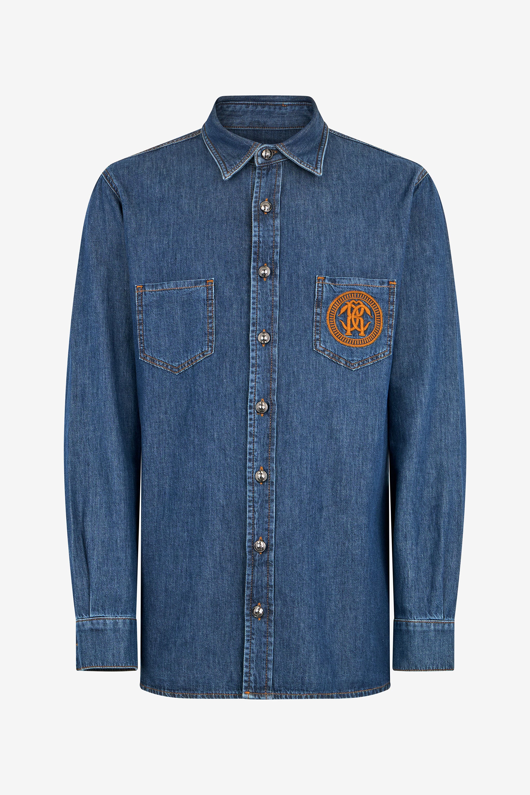 RC Denim Shirt with Monogram RC DARK BLUE QOJ70C-DLO04