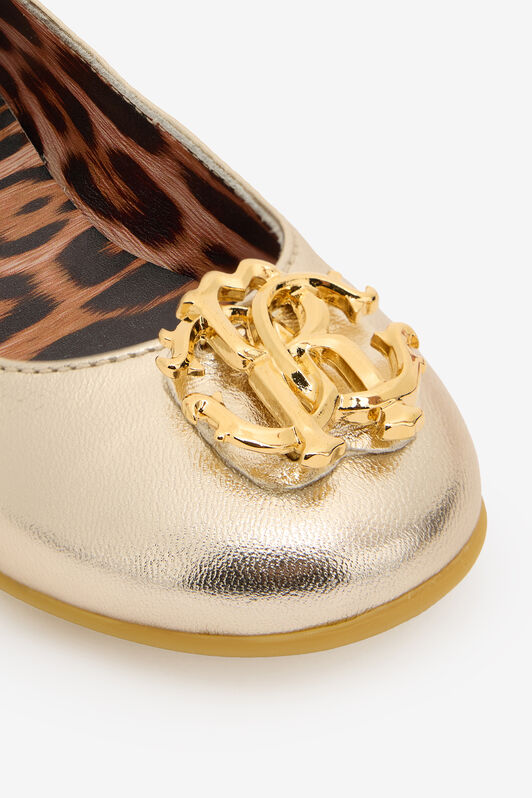JU Ballet Flats With RC Monogram PLATINUM GOLD TJS01S-ZCJ03
