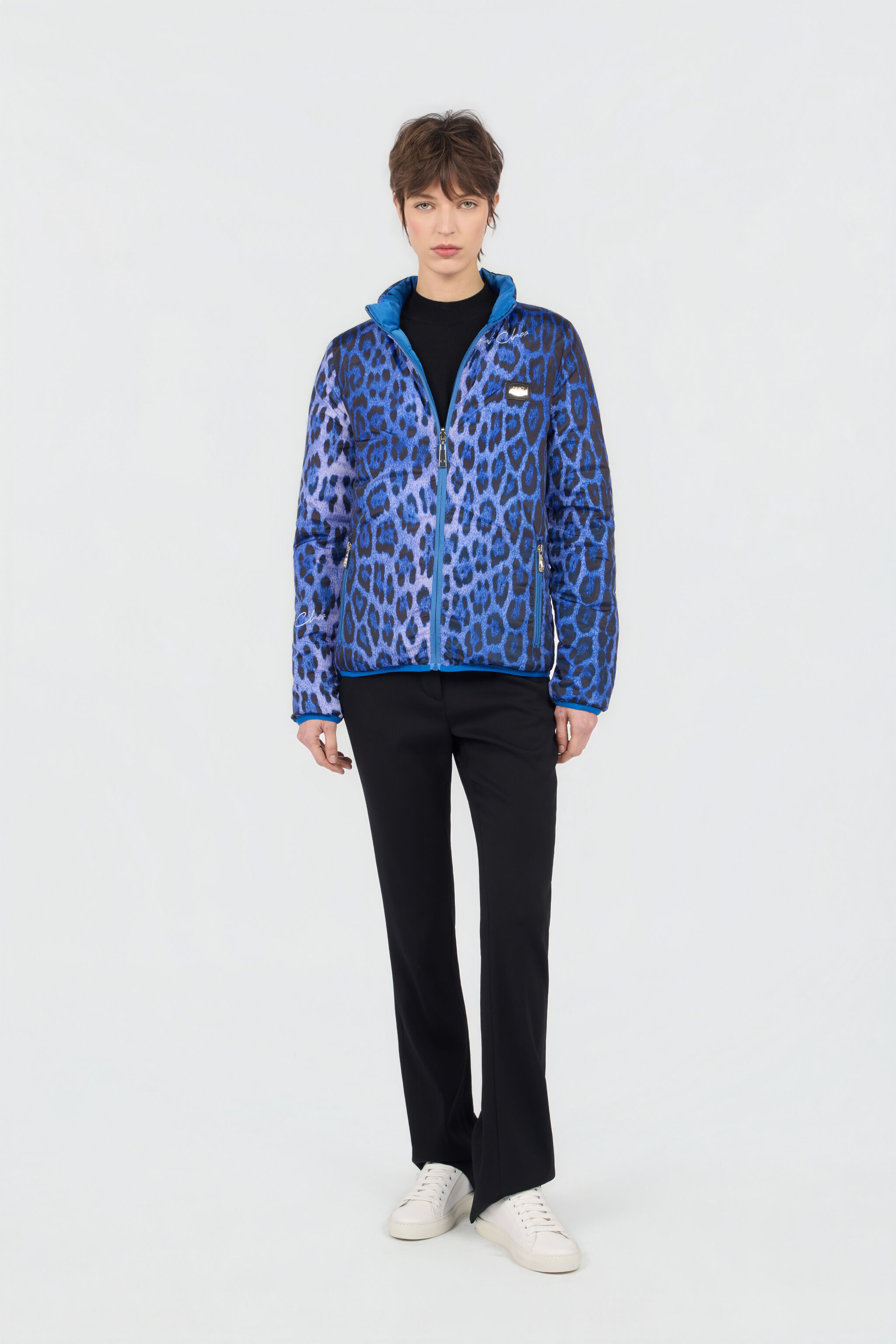 Bomber in Leopard Print in Leo Natural Blue/Blu for Women