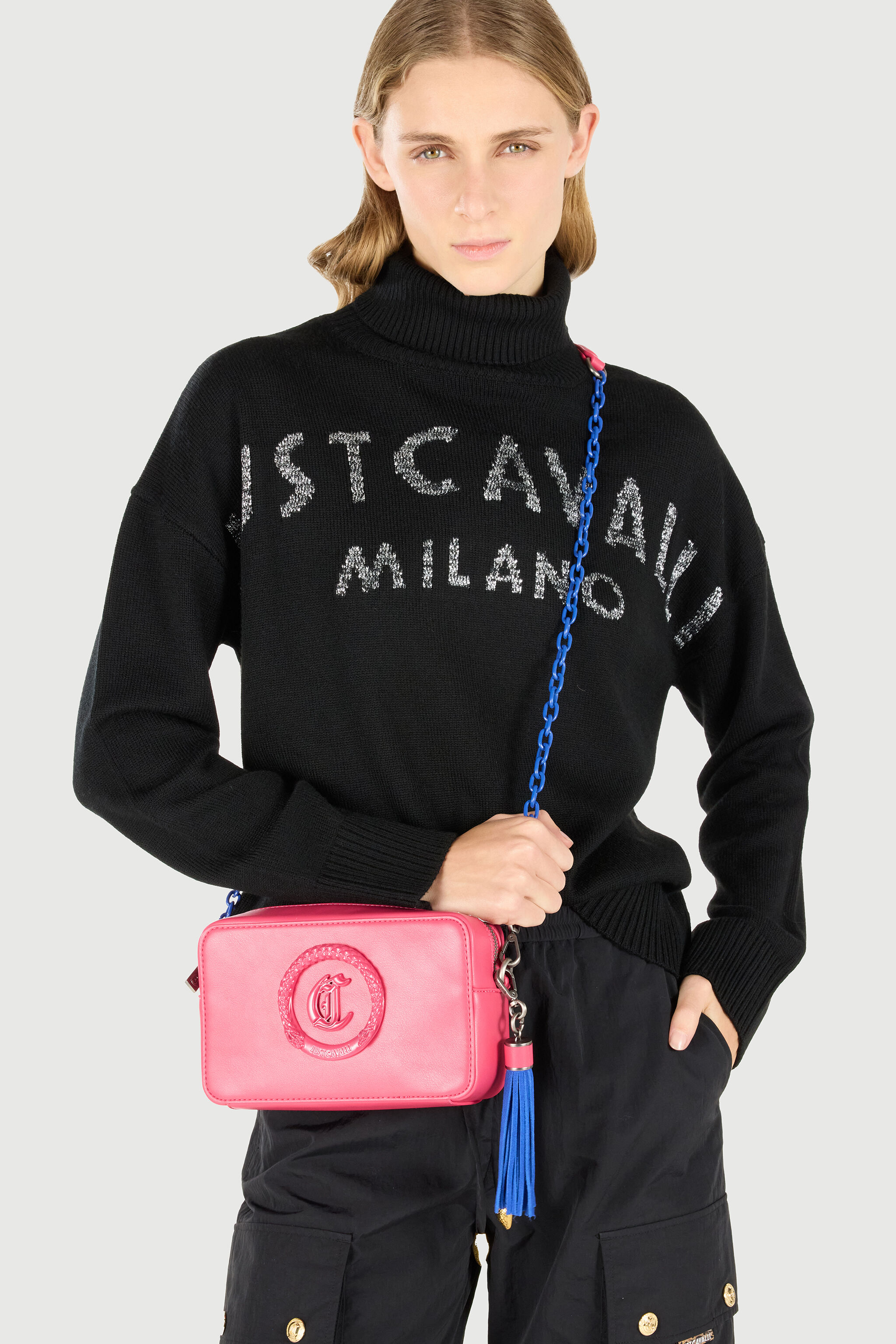 JC Bag With Snake And JC Monogram JC Bag With Snake And JC Monogram Fuchsia SFB260-SF758