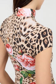 RC Jaguar Roses Print Mini Dress NATURAL XQT159-LNT24