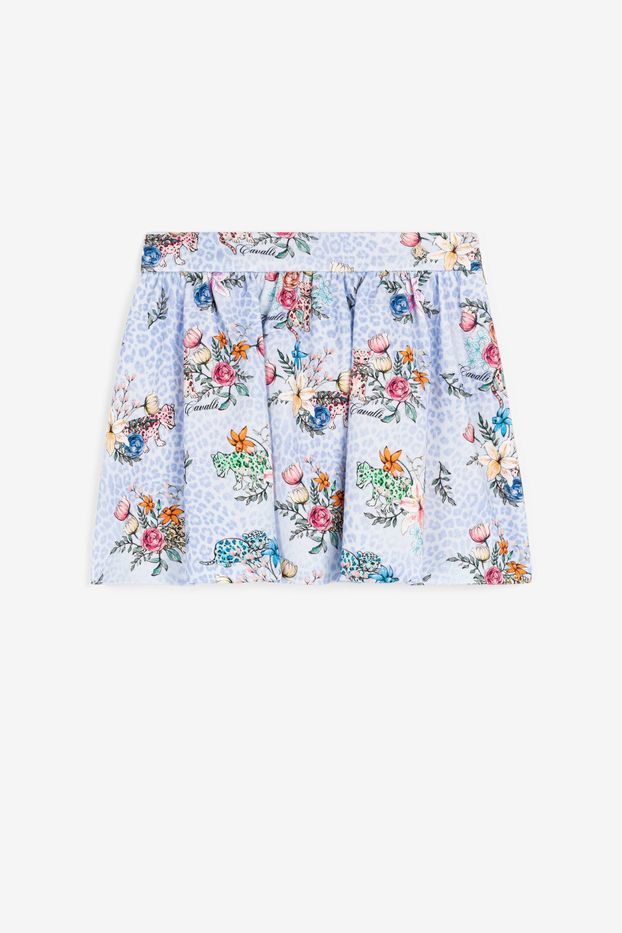 JU Falda plisada con estampados Jaguar y Flower JU Falda plisada con estampados Jaguar y Flower Morado QJT305-6DF63