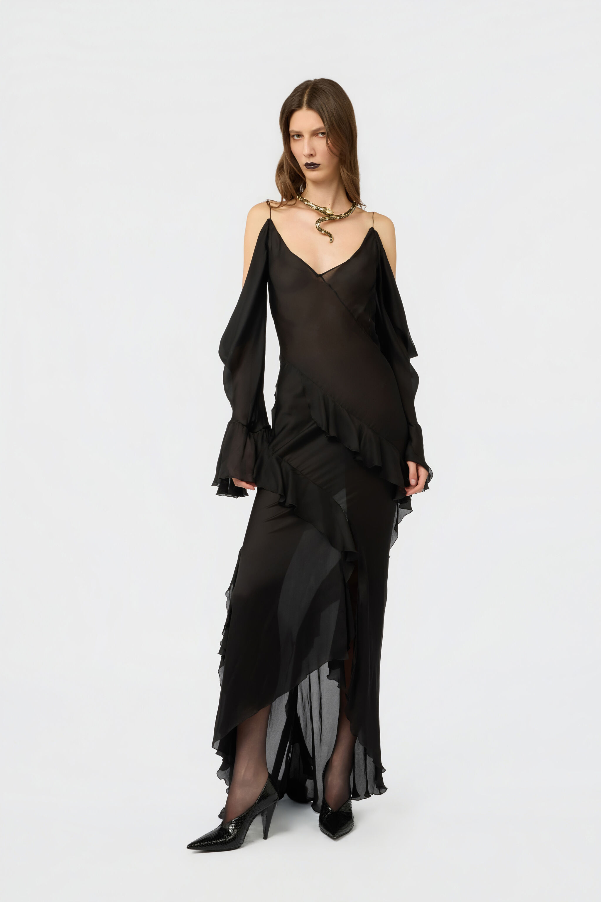 RC Slipdress Aus Seidenchiffon RC Slipdress Aus Seidenchiffon BLACK XWT129-CC001