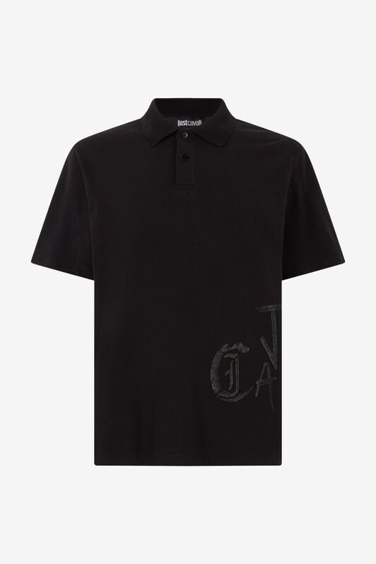 JC Polo Shirt With Monogram And Lettering JC Polo Shirt With Monogram And Lettering Black UFT021-UF041
