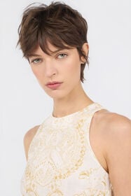 RC Ornamental White Print Dress WHITE WQT153-6CR36