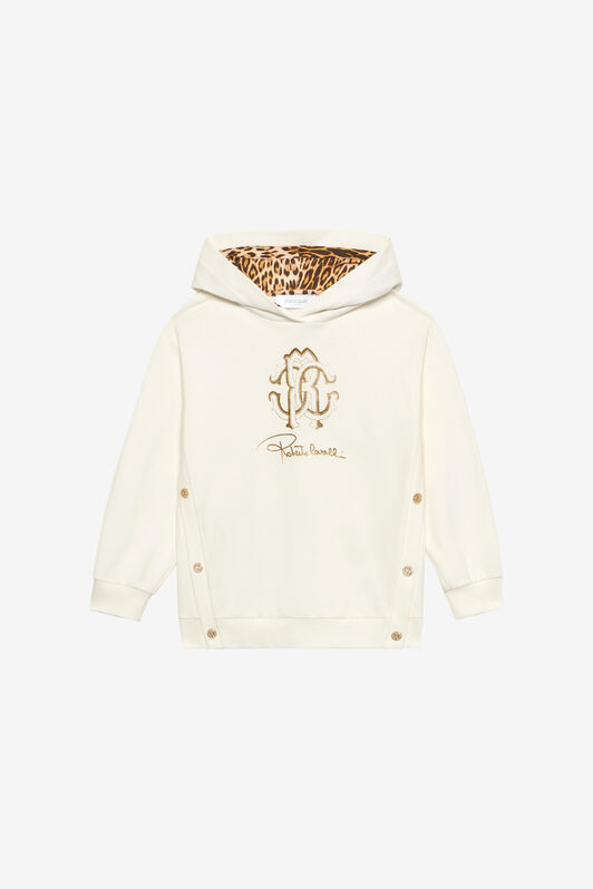 JU Jaguar Skin Hooded Sweatshirt JU Jaguar Skin Hooded Sweatshirt White UJT69D-CF050
