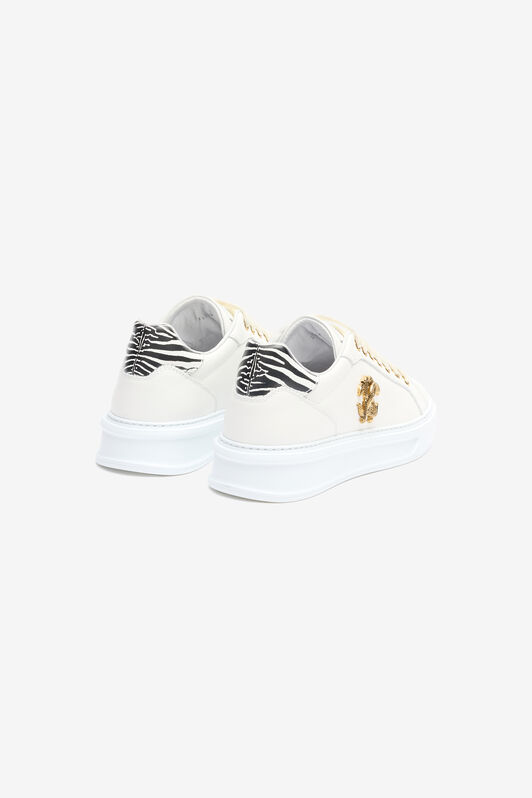 RC Zebra Heeled Sneakers White SKS031-PZ96A