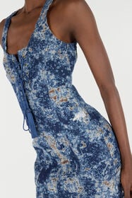 RC Mini Dress With Discoloration BLU SCURO VKJ150-VT012