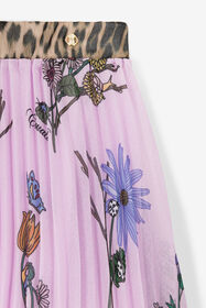 JU Pleated Floral-Print Skirt Purple RJT30B-5LH89