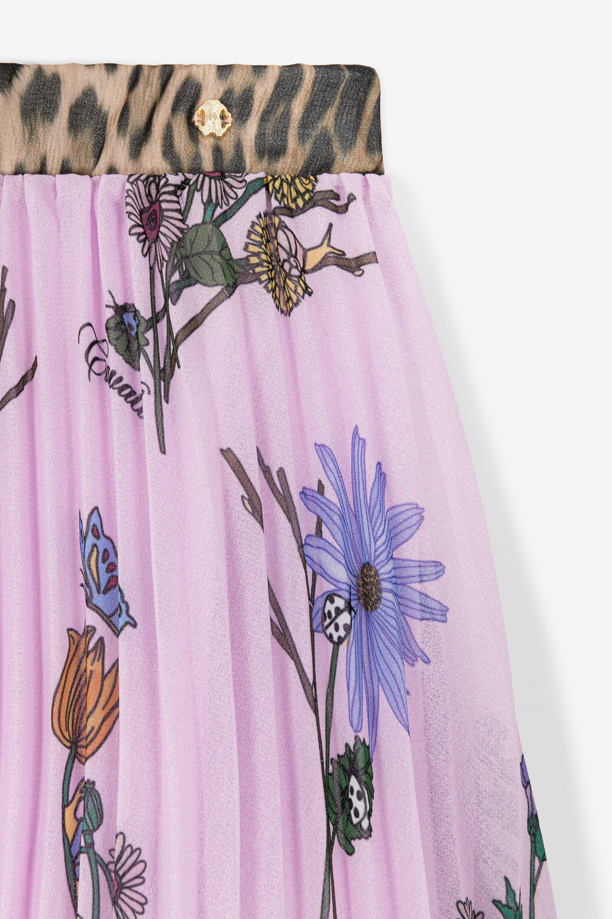 JU Pleated Floral-Print Skirt JU Pleated Floral-Print Skirt Purple RJT30B-5LH89