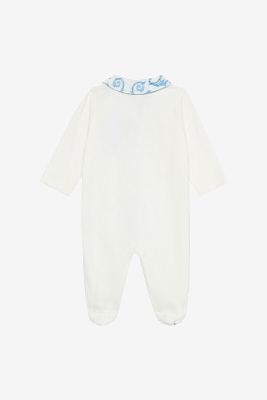 JU Hat, Bib And Romper Suit Set With RC Monogram And Print JU Hat, Bib And Romper Suit Set With RC Monogram And Print Light blue UJT827-JD001