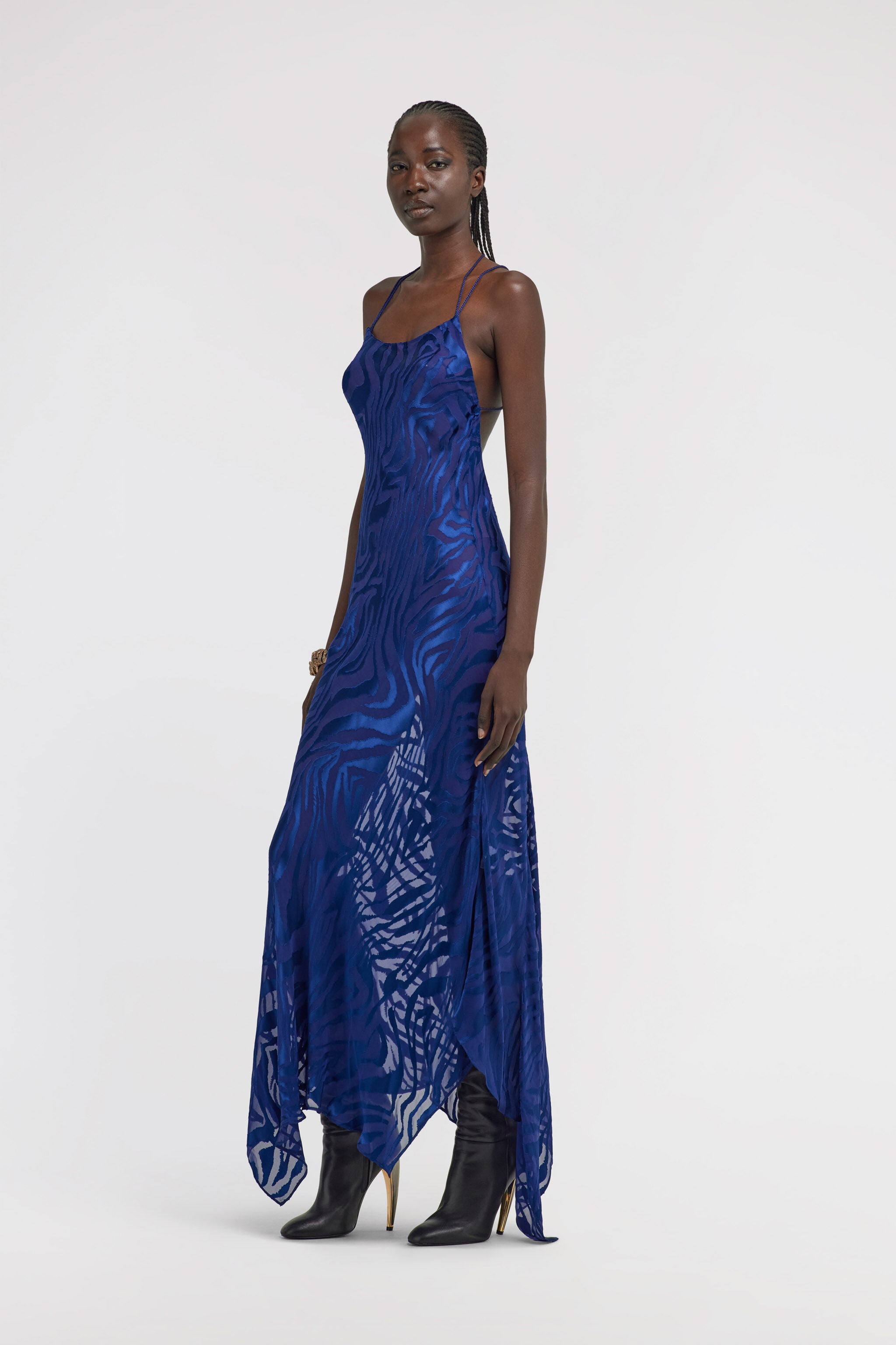 RC Slip-Kleid mit Zebramuster RC Slip-Kleid mit Zebramuster Blau TKT160-FC001