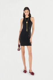 RC Dress with Perforated Zebra Pattern RC Dress with Perforated Zebra Pattern Black UKT166-MA001