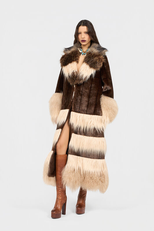 RC Cappotto Marrone In Faux Fur RC Cappotto Marrone In Faux Fur BROWN XQT504-FY033