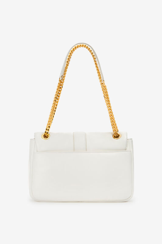 JC Shoulder Bag With Matching Mirror Snake White UFB055-UF424