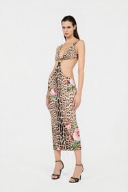 RC Jaguar Roses Print Beach Dress NATURAL XQW036-HVT24