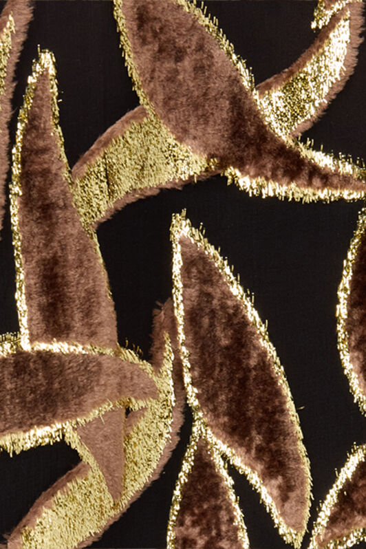 RC Camisa semitransparente color chocolate con motivo de follaje RC Camisa semitransparente color chocolate con motivo de follaje CHOCOLATE WWT700-FC007
