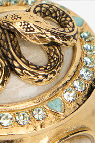 RC Snake and Gemstone Ring GOLD/IVORY/CRYSTAL WQG018-AM127