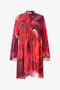 RC Minirobe À Imprimé Roses Et Lavallière RC Minirobe À Imprimé Roses Et Lavallière Rouge UKT140-KWN48