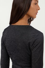 JC Black Sweater with Glitter and Ring BLACK VFT212-VF335