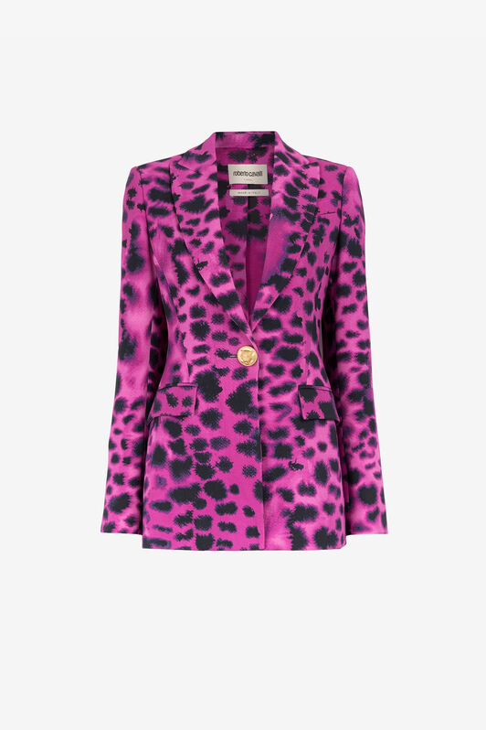 RC Einreihiger Blazer mit Murena-Print RC Einreihiger Blazer mit Murena-Print Lila QKT401-7OF49