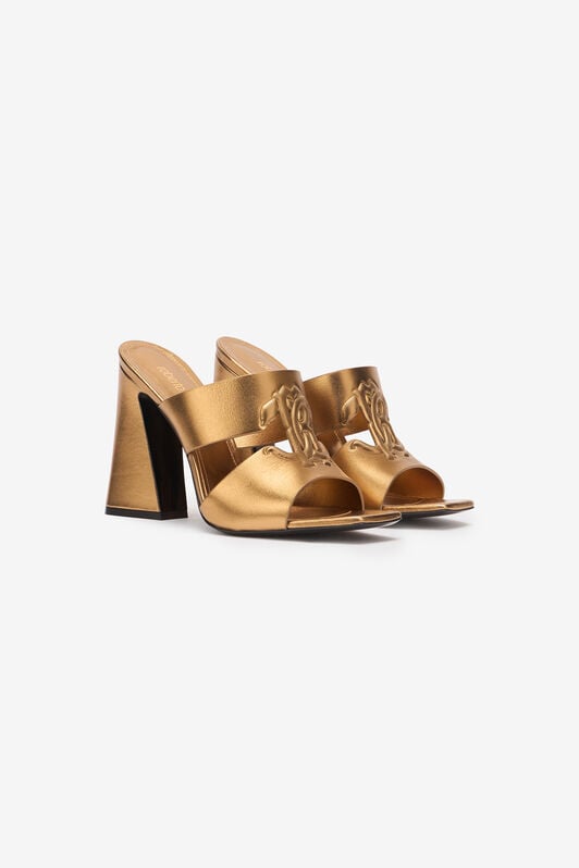 RC Laminated Mules With Maxi Heels RC Laminated Mules With Maxi Heels Gold TKS004-PZ296