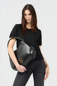 RC Black Leather Top Handle Bag with Monogram RC BLACK ROB00I-PZ085