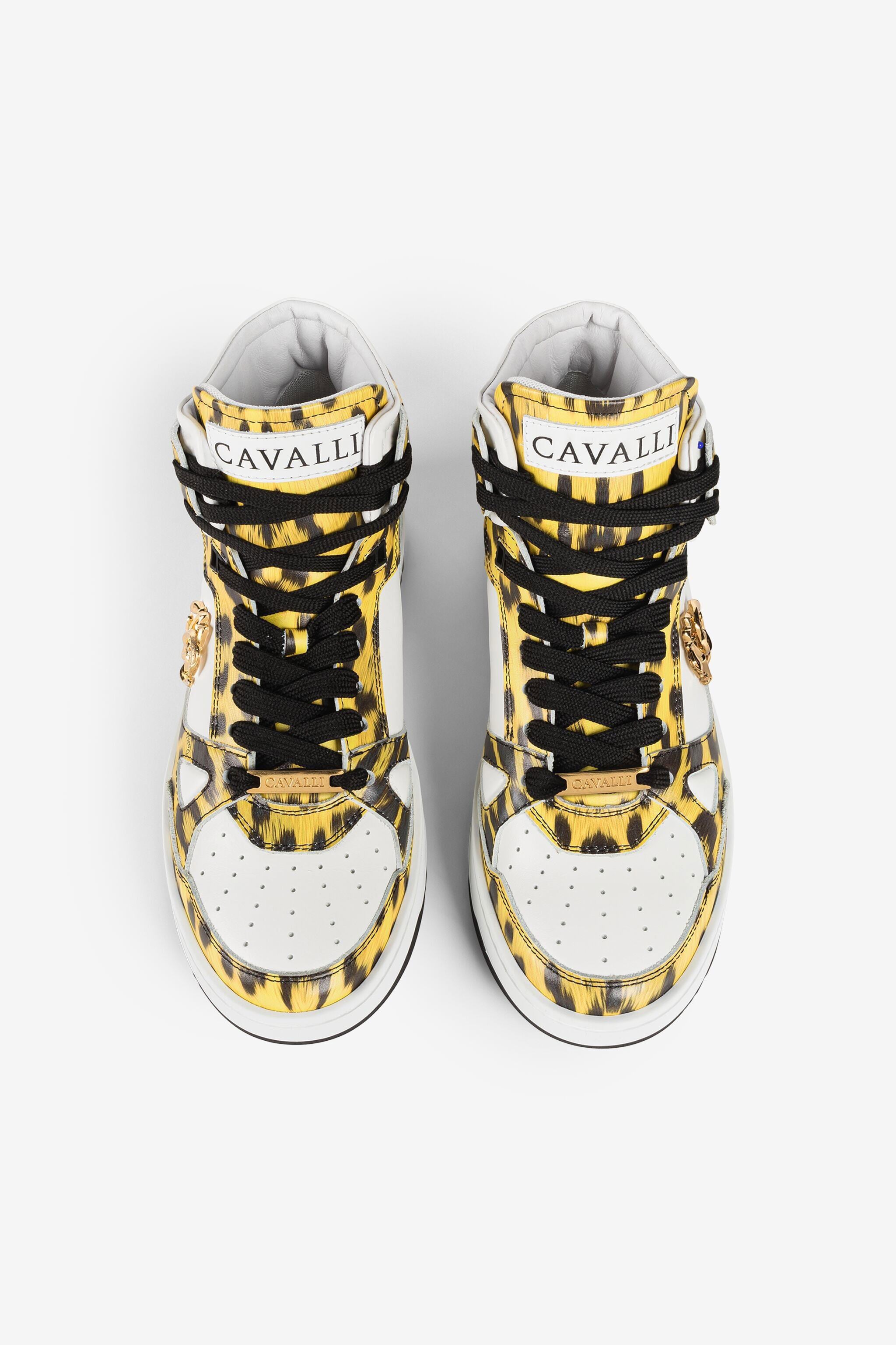 RC Animal-print hi-top basketball sneakers RC Animal-print hi-top basketball sneakers Yellow QKS160-PZA79