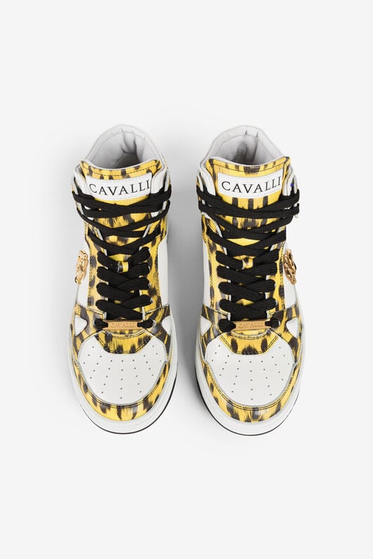 RC Animal-print hi-top basketball sneakers RC Animal-print hi-top basketball sneakers Yellow QKS160-PZA79