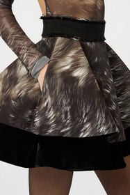 RC Falda en jersey scuba con estampado Fur BLACK/BEIGE XWT305-NVT79