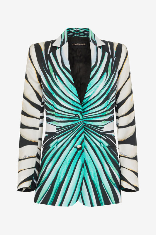 RC Veste En Soie Imprimé Ray Of Sea RC Veste En Soie Imprimé Ray Of Sea Bleu clair VKT405-4QM33