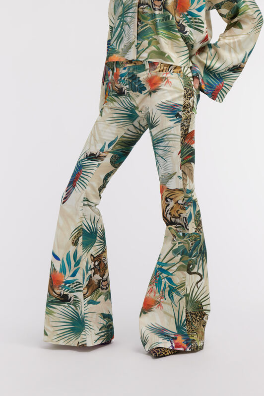 RC Jungle Print Flared Jeans RC Jungle Print Flared Jeans Green SKJ205-DAI88