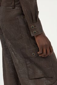 RC Dark Brown Genuine Leather Pants Brown VWP250-PN002