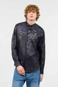 RC Animal-Print Silk Shirt Black URT716-4QN55