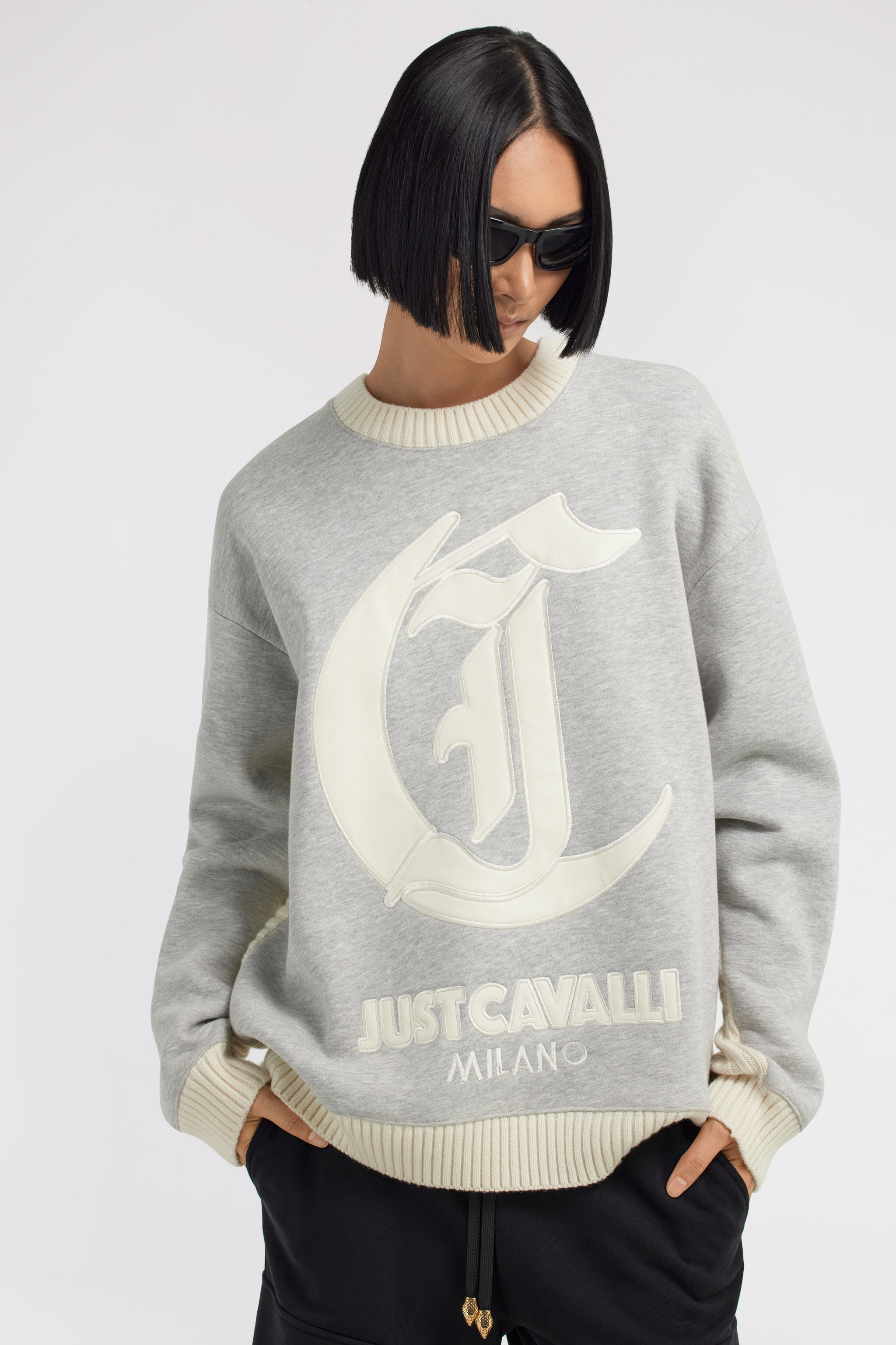 JC Just Cavalli crew neck sweater JC Just Cavalli crew neck sweater Gray TFM015-TF140
