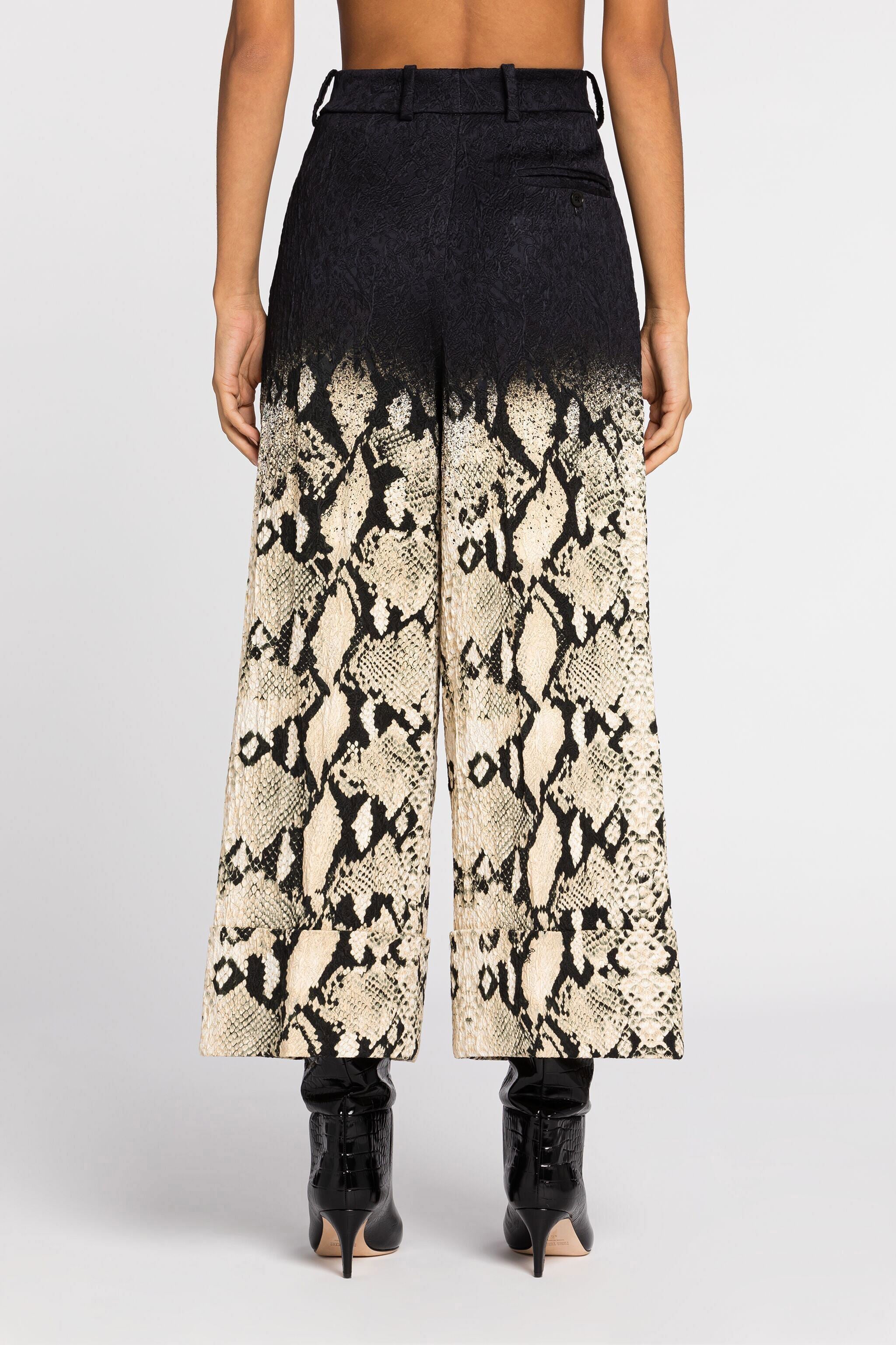 RC Python-Print Wide-Leg Trousers Light brown PKT200-2RE83
