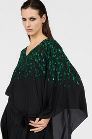 RC Silk Maxi Dress with Embellished Detail NERO/VERDE VWR179-SY001